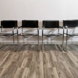 Mid-century chromed leather chairs