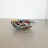 Bol en verre de Murano argent Flakes Shell Ashtray by Dino Martens Italie Années 1960