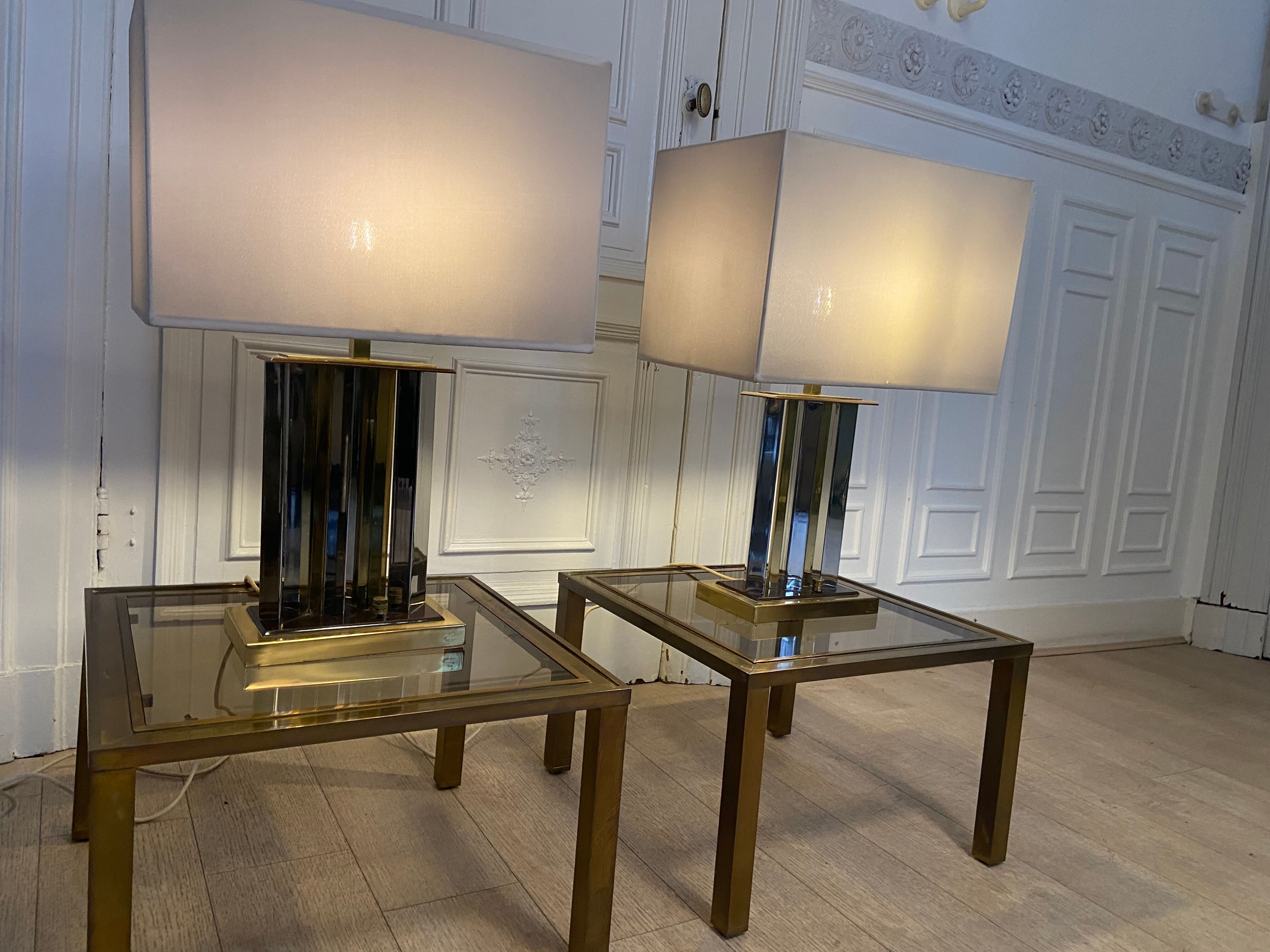 Pair of Romeo Rega lamps, signed