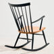 Rocking chair in beech by Roland Rainer for Hagafors
