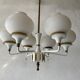 6 suspended glass lamps in white brass by Hans-Agne Jakobsson, 1960s, Sweden