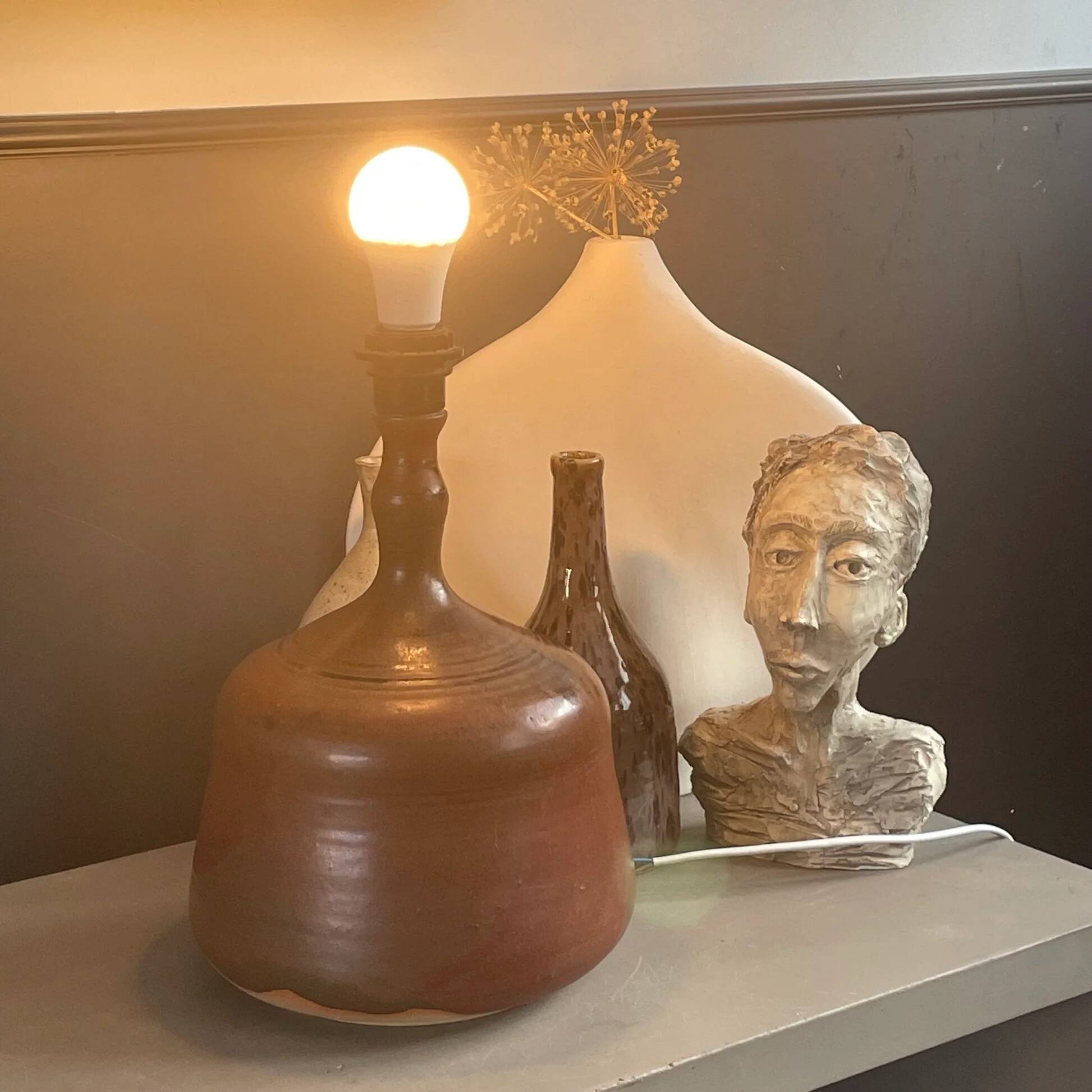 Pied de lampe vintage en céramique