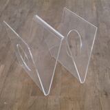 Vintage plexiglass magazine door from Roche bobois 1970