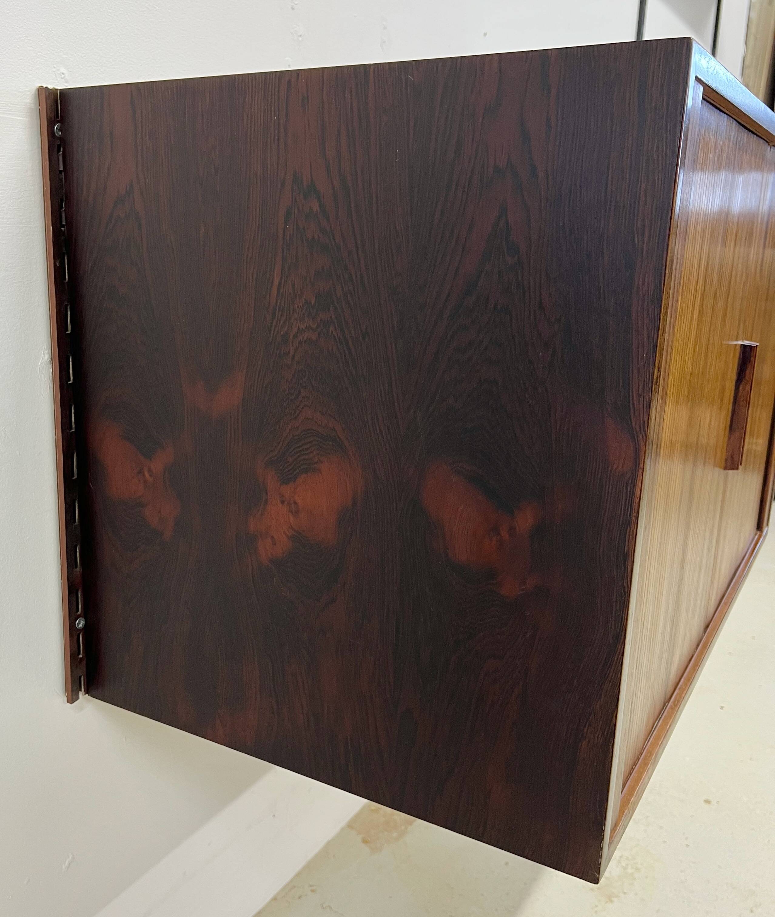 Rosewood Tambour Door Cabinet By Kai Kristiansen For Feldballes