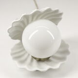 Ceramic lamp shell vintage white manises Spain 70s