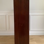 Bookcase vintage natural wood shelves open to three shelves
