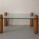 coffee table thick glass, italy 1970