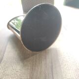 Vintage silver metal pencil holder decorated with tennis rackets