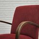 1950s, Danish art deco armchair, original red furniture wool, beech wood.