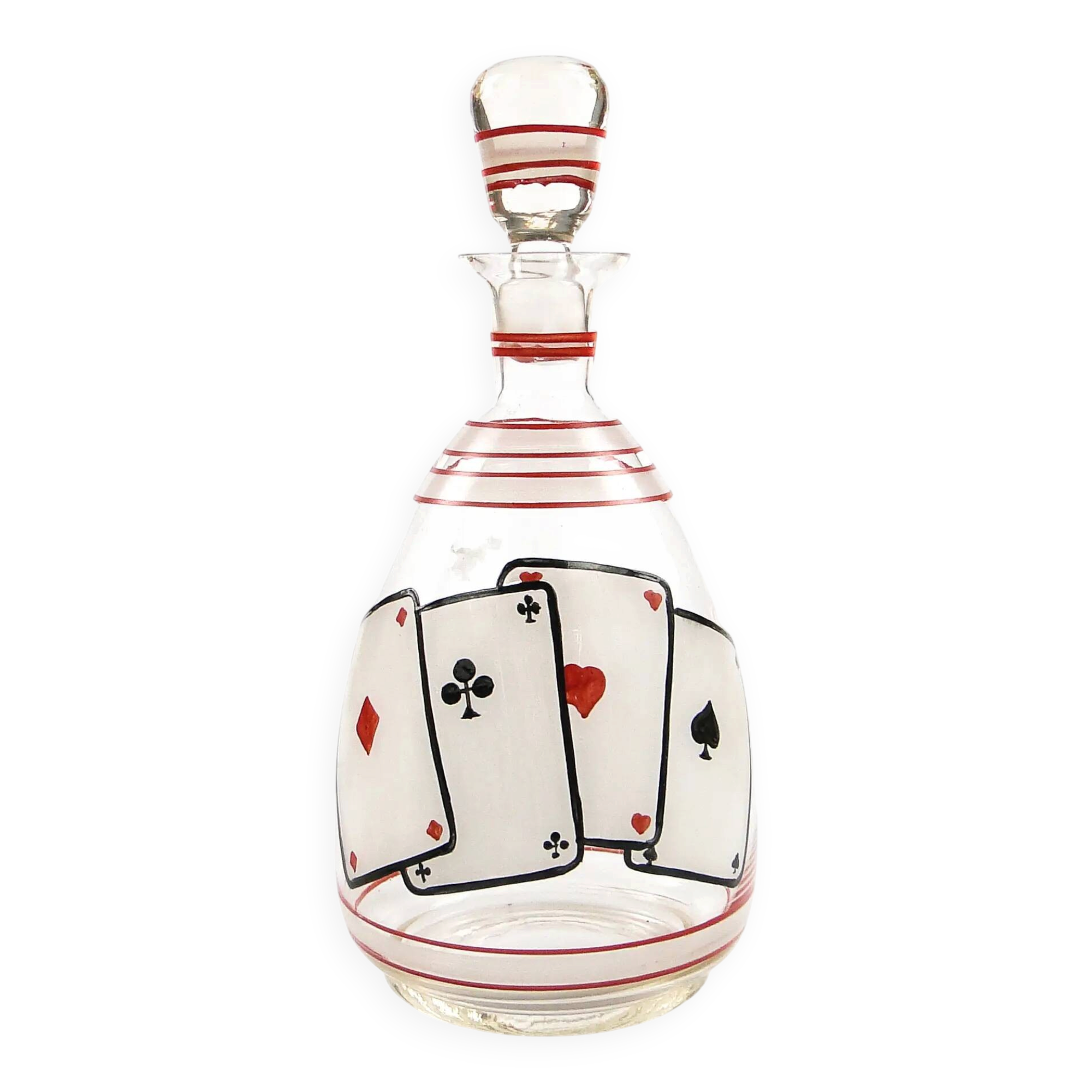 Bridge decanter, mid-century modern, glass, Hortensja, Poland, 1950s