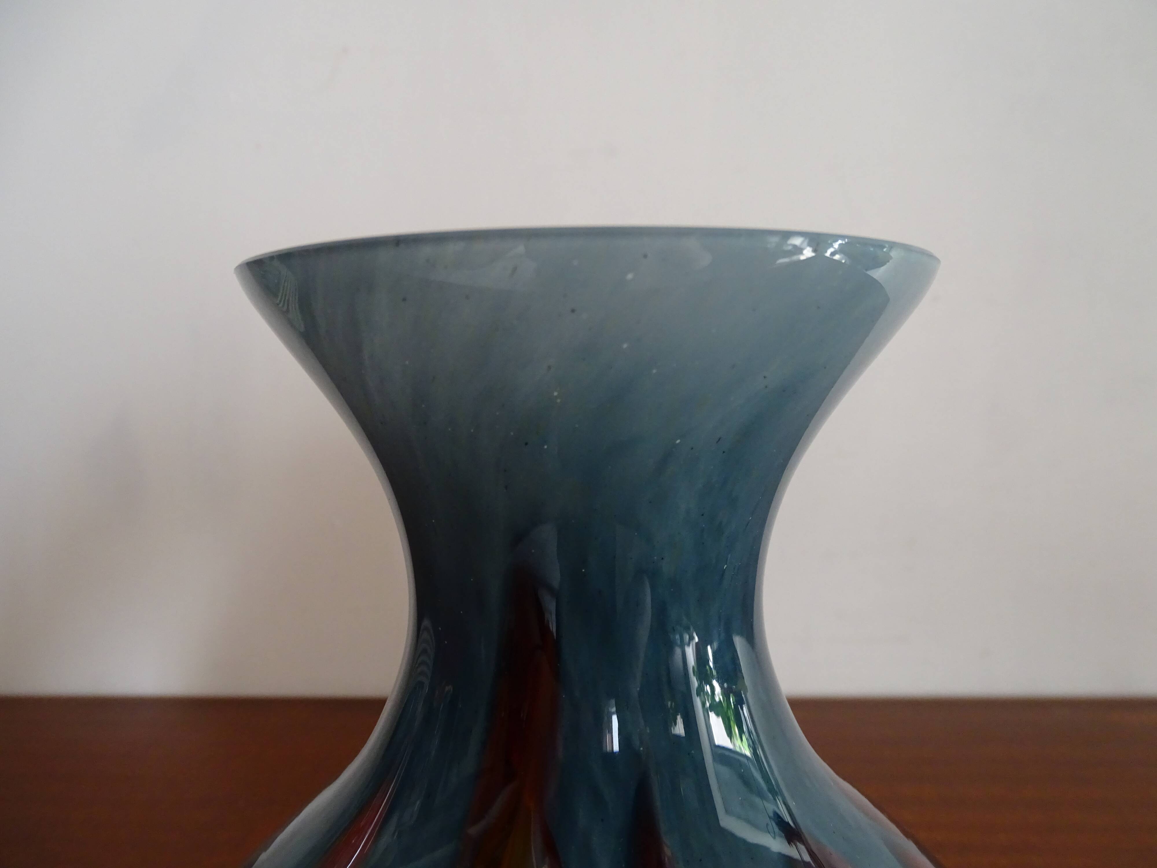 LA ROCHERE crystal vase, multi-layered blown glass, 20th century, labeled