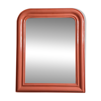 Vintage Louis Philippe style table mirror in coral 61 cm x 52 cm