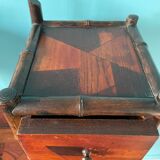 Old secretary in marquetry and bamboo