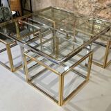 Coffee table with four nesting tables, Maison Charles, France, circa 1970.
