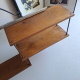 Wall shelf in oak and copper from the 50s