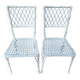 Paire de chaises en fonte d’aluminium décor bambou, Espagne 1960