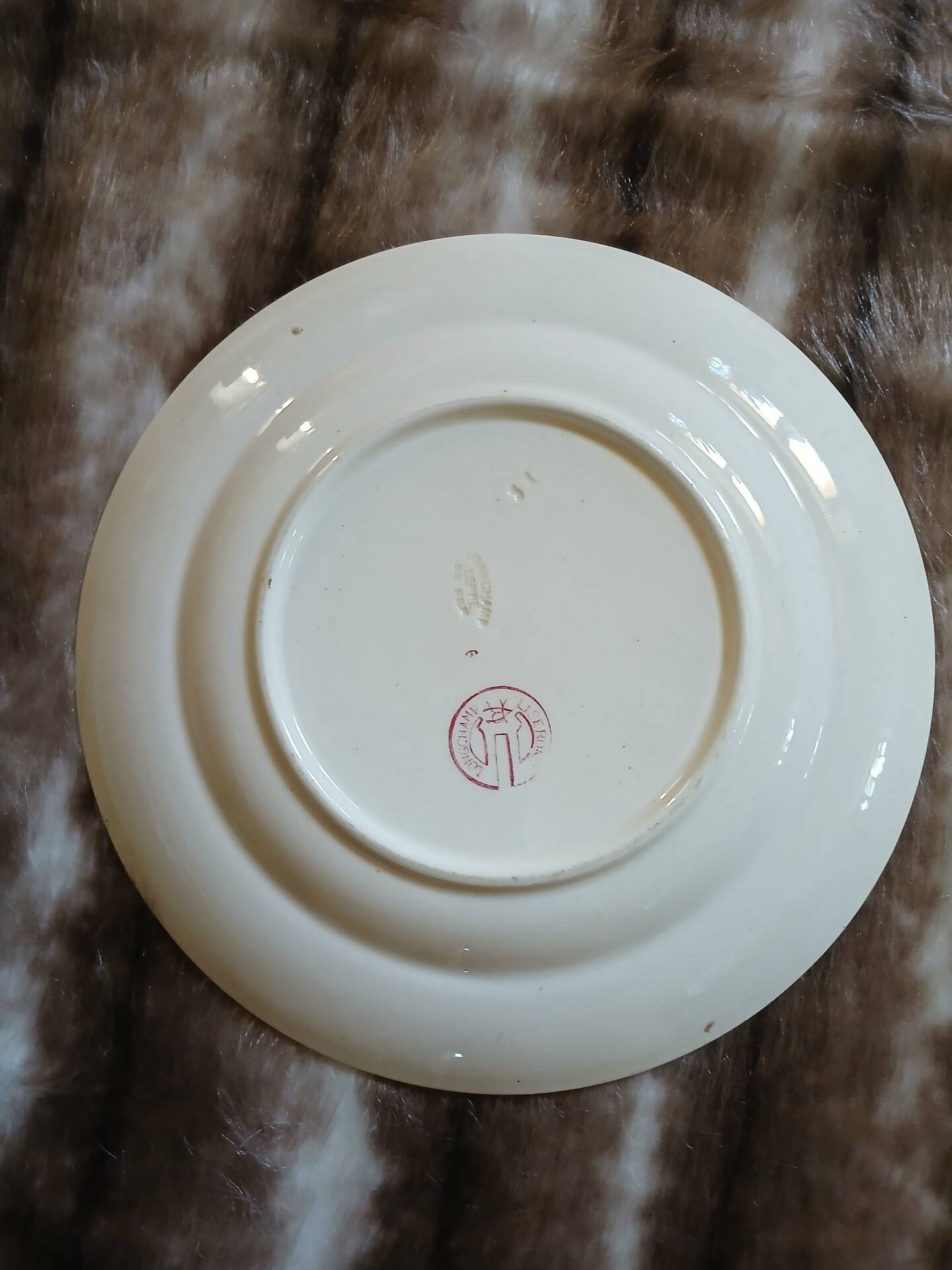 13 mismatched flat plates in ironstone