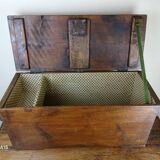Old solid wood transport chest from the early 19th century