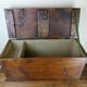 Old solid wood transport chest from the early 19th century