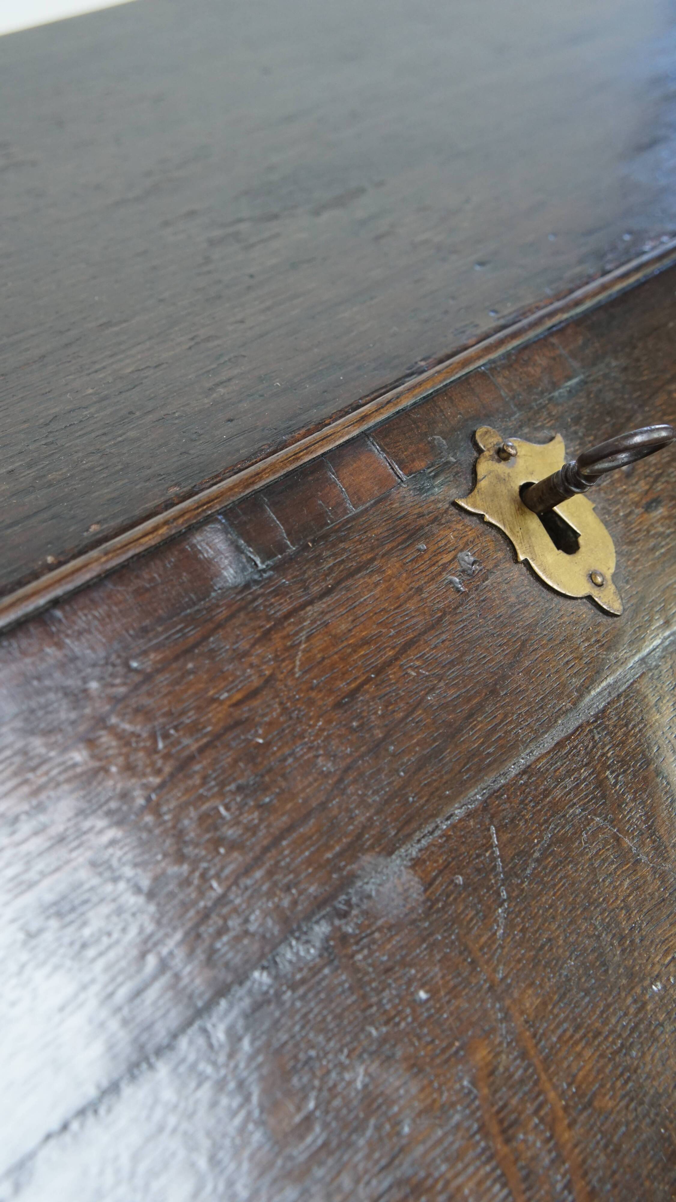 Antique English Oak Secretary / Chest of Drawers