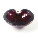 Bullicante murano ashtray with gold flecks inclusions, italy, 1960s