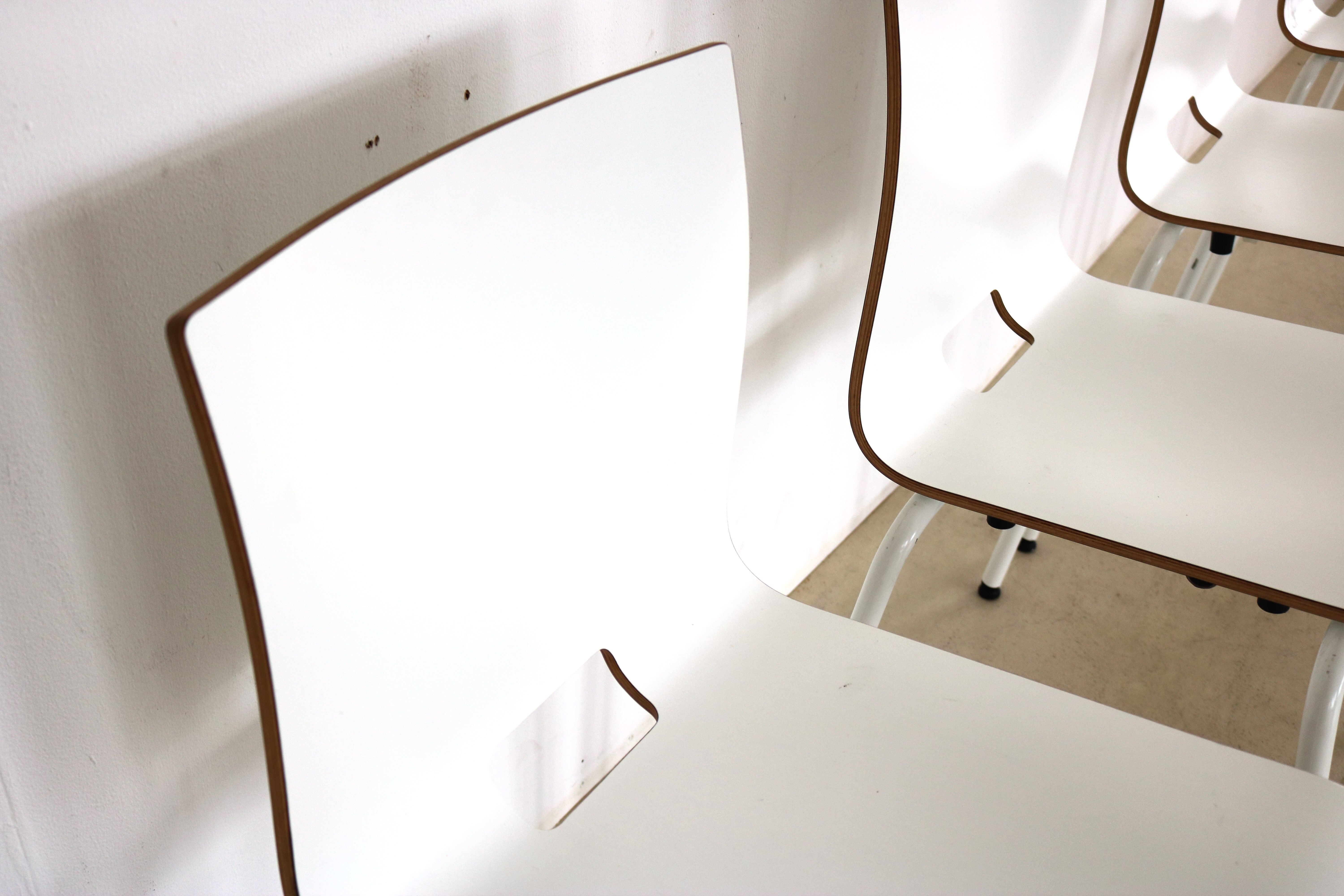 Set of 4 industrial stacking chairs