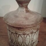 Covered ceramic pot from the atelier Dieulefit, stamped