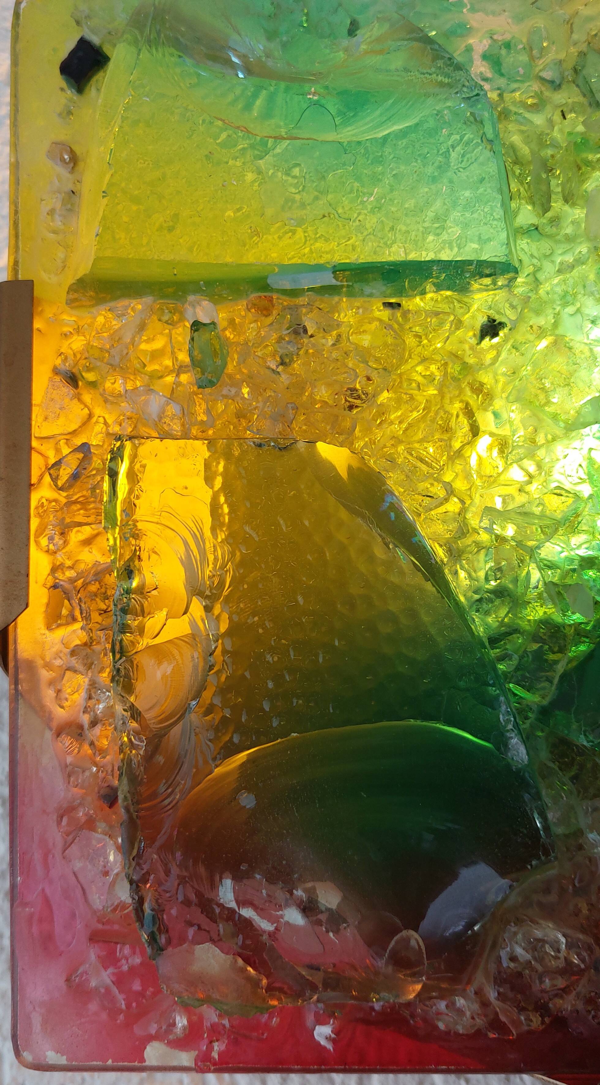 Brutalist Sculptural Broken Glass Wall Lamp by Cosack Leuchten.