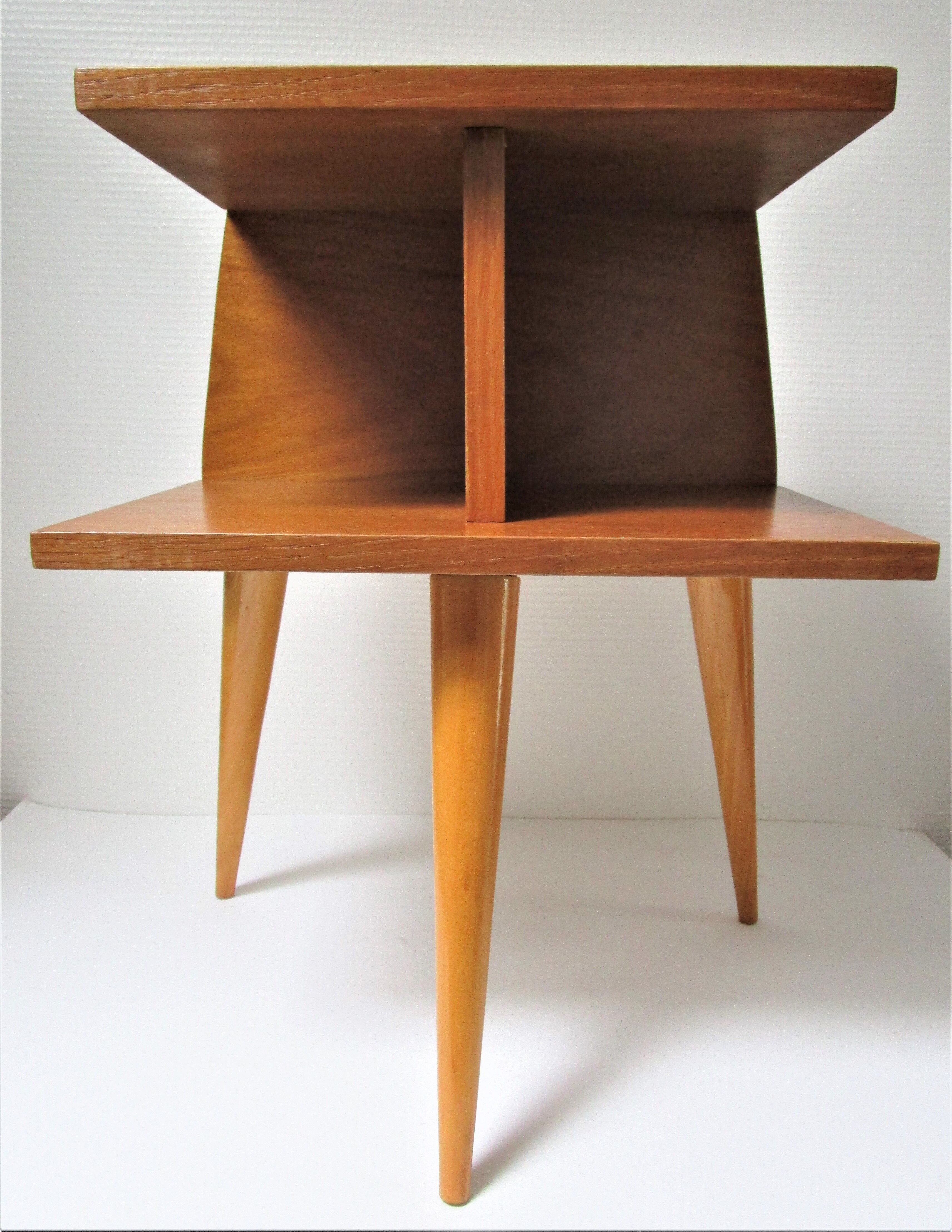 Light wood tripod bedside  1960
