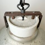 Grey metal industrial factory hanging lamp, 1960s