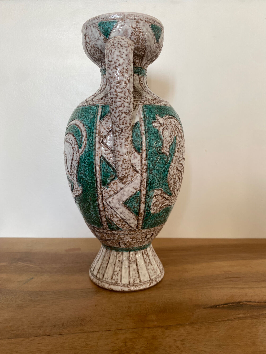 Fratelli Fanciullacci turquoise green horse ceramic vase