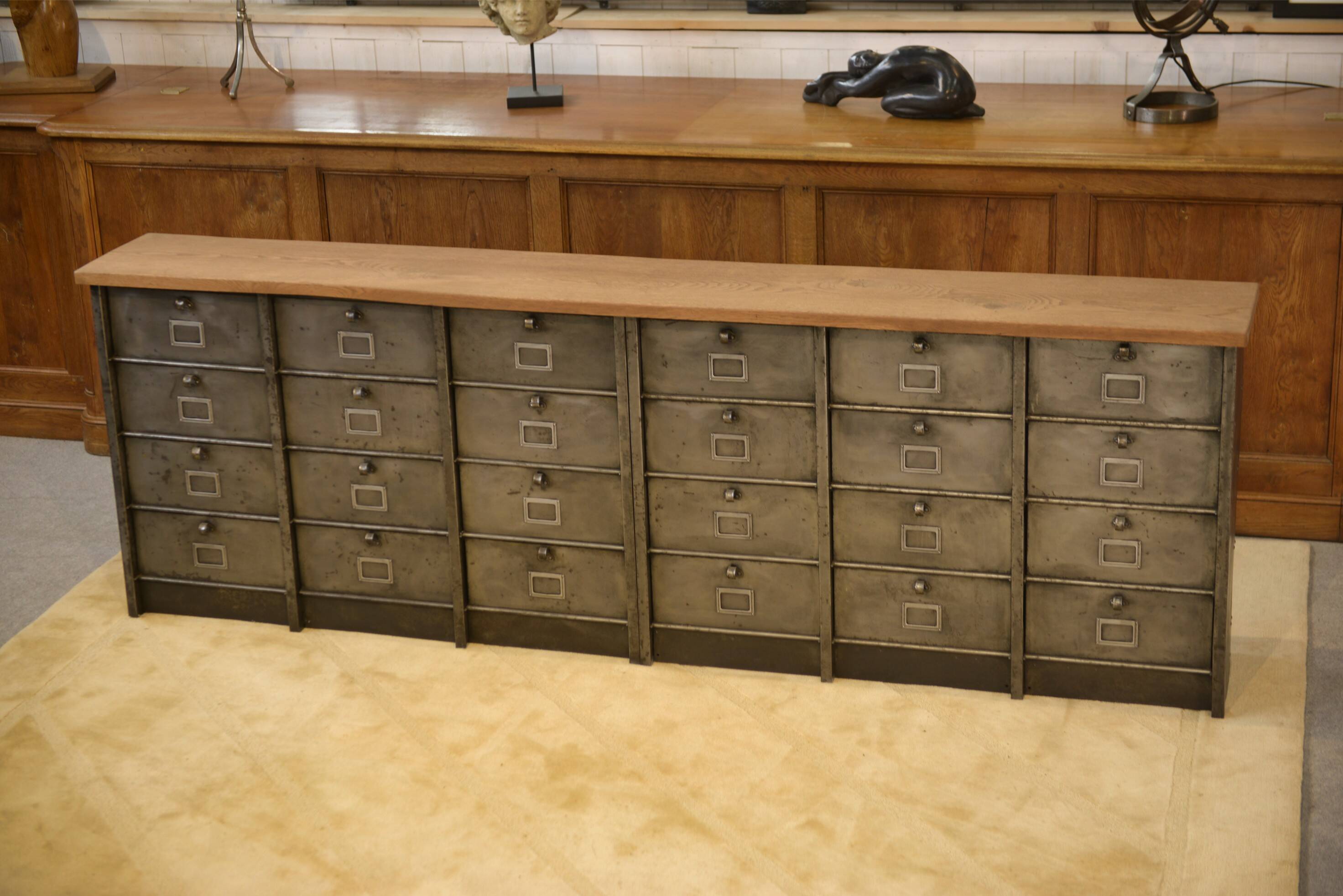Strafor cabinet with flaps, 6 columns, oak top, 1950s.