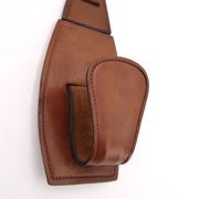 Portemanteau patère en cuir surpiqué marron  années 60