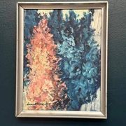 Swedish Oil on Canvas “Abstract” by Lennart Alexandria Vintage & Framed 39x31cm