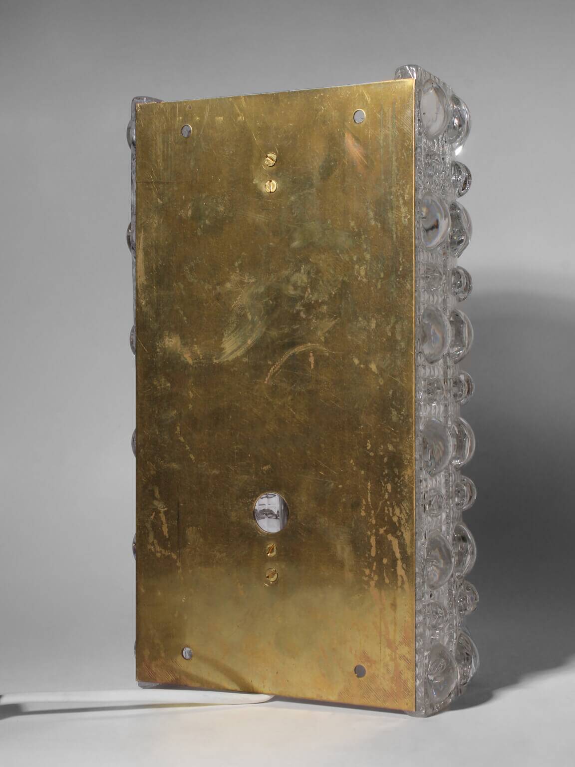 Carl Fagerlund Bubble Crystal Glass And Brass Sconce, For Orrefors