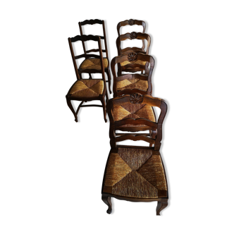 Set of 6 straw chairs