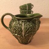 Ceramic cabbage tea set 4 cups teapot milk pot