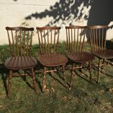 4 vintage wooden western chairs