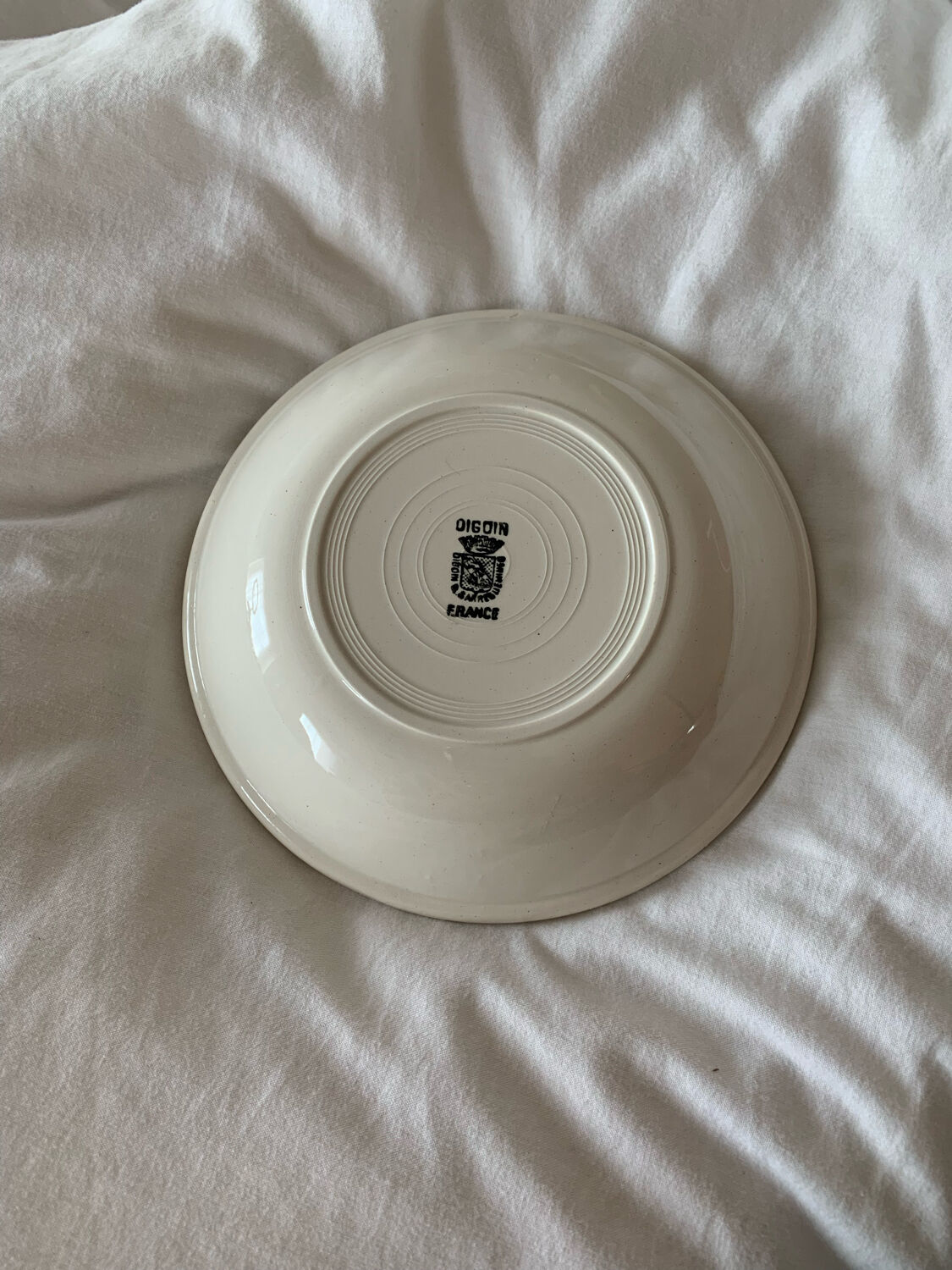 Hollow plate with old soup digoin france sarreguemine