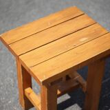 Pair of vintage stools, brutalist pine stools, side stools