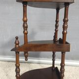 Wall-mounted corner display with 3 mahogany shelves