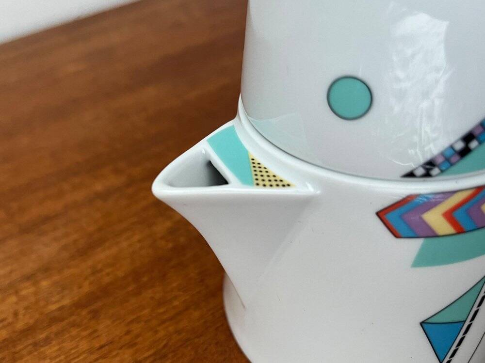 Teapot or coffee pot with cup from the German postmodern VIP collection by Seltmann Weiden, set of 2.