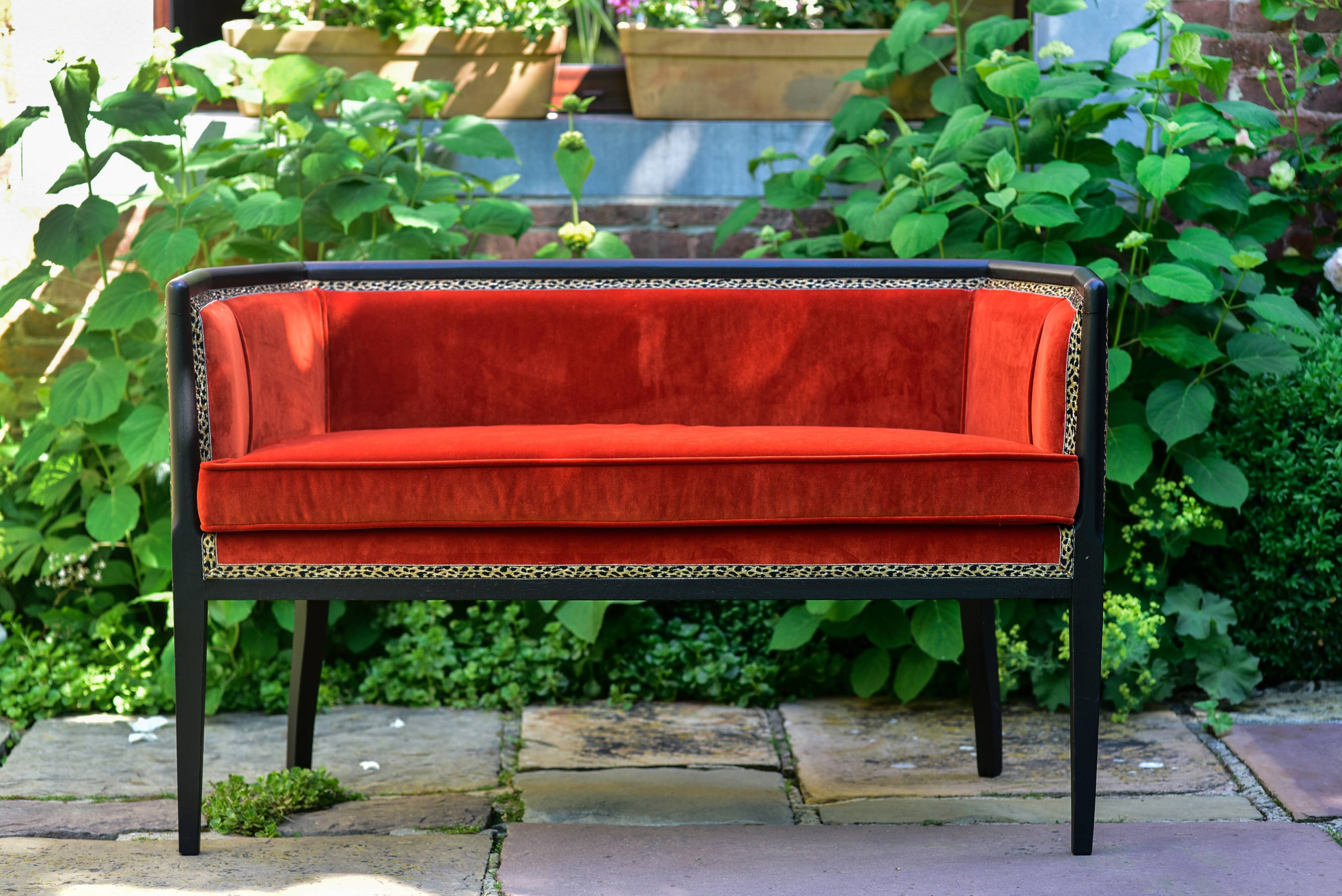 Orange art-deco sofa