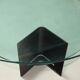 Vintage coffee table in lacquered metal and glass, Italy, 1970s-1980s.