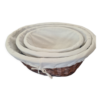 Set of 3 wicker baskets