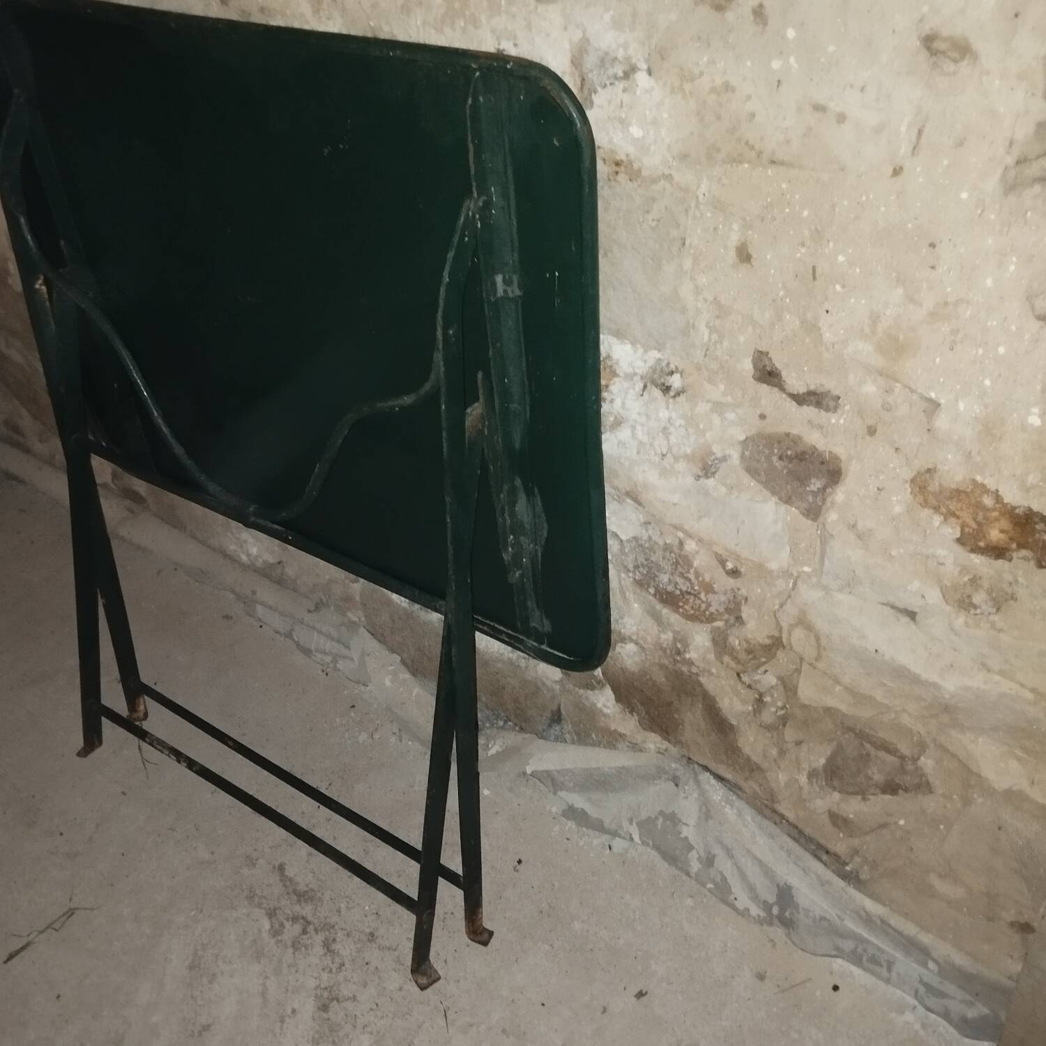 Folding wrought iron garden bistro table