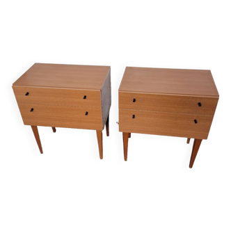 Pair of Scandinavian teak bedside tables