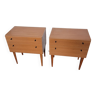 Paire de tables de chevet scandinave en teck