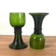 Service of 6 roemer glasses in green crystal