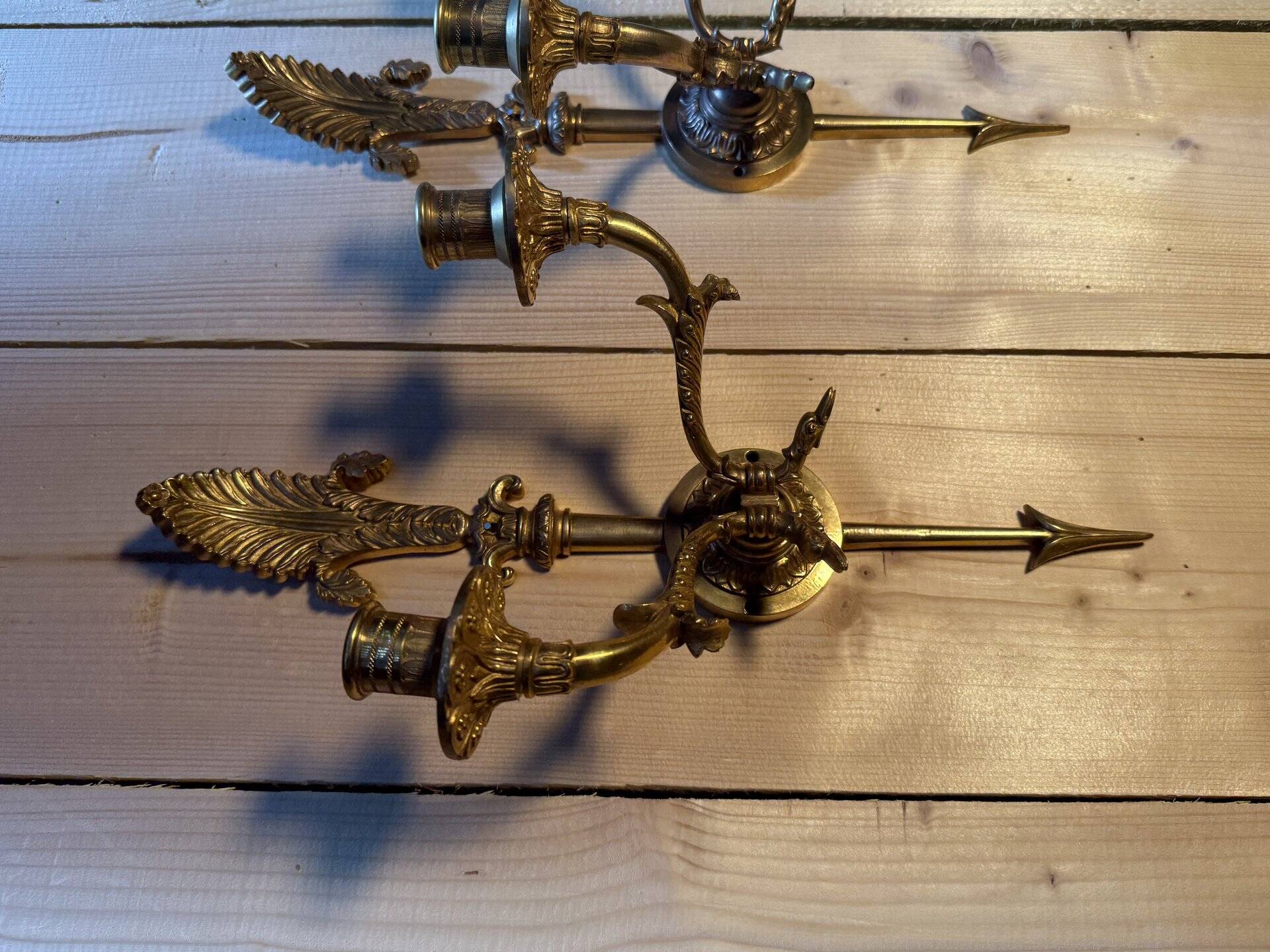 Paire d'appliques en bronze de style Empire